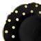 Smarty Had A Party 10.25" Black with Gold Dots Round Blossom Disposable Plastic Dinner Plates (120 Plates), 120PK 980-BG-CASE - alternate 1